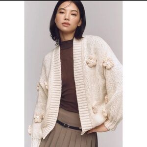 Maeve Cream Floral Knit Women's Sweater